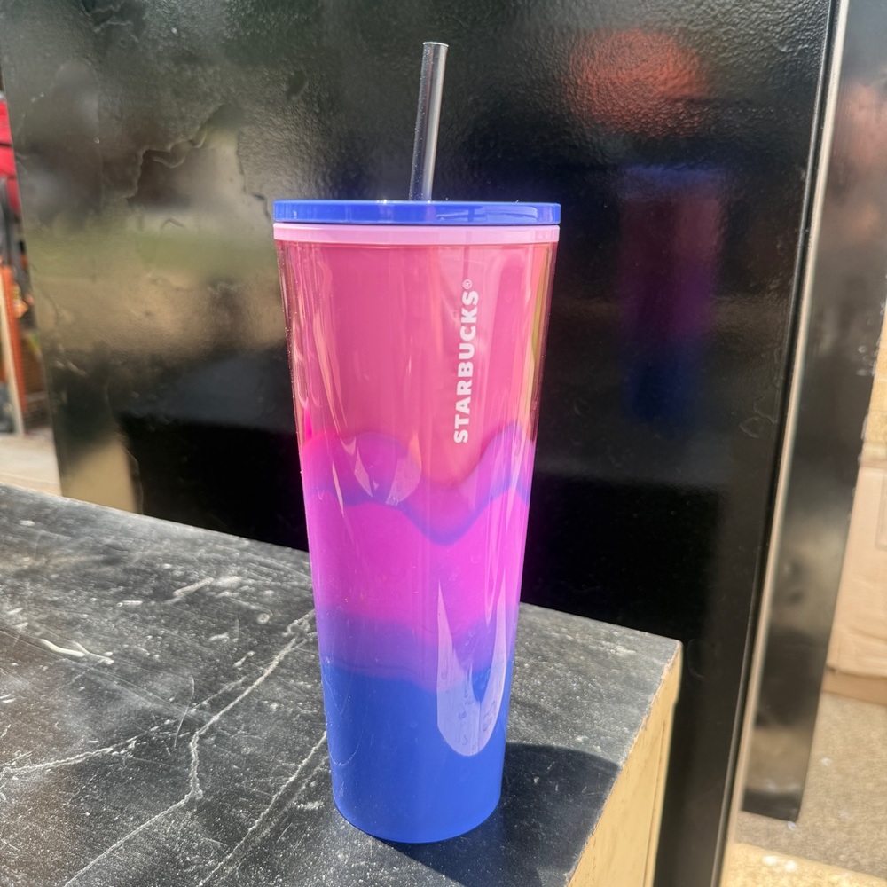 Starbucks Vivid Pink and Blue Gradient Tumbler